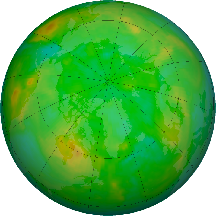 Arctic ozone map for 25 July 1987